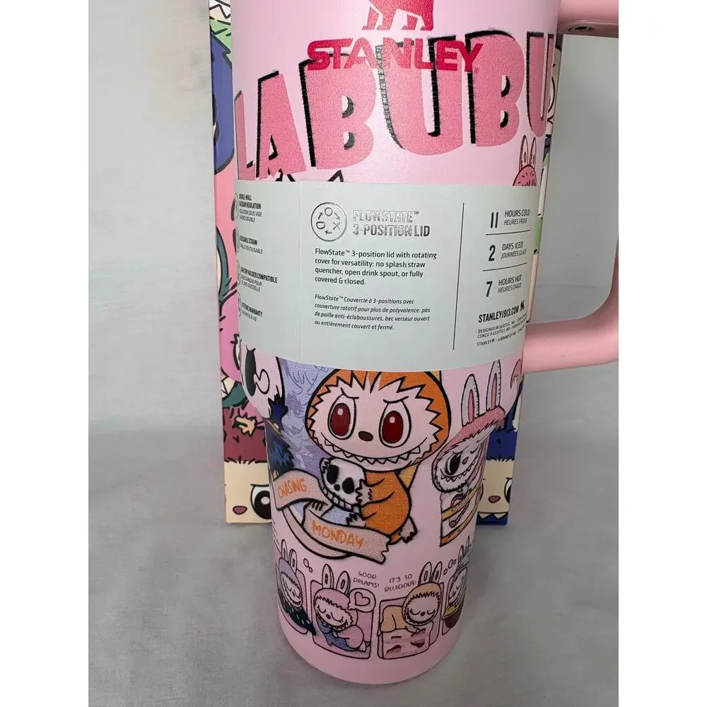 Custom Labubu Pink Stanley Quencher 2.0 Tumbler 40 oz - Picture 6 of 9